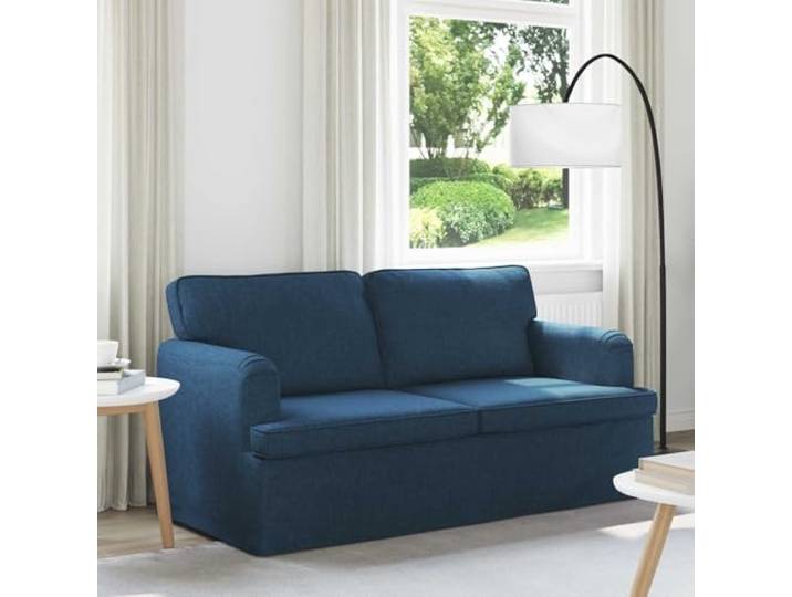 KGHERMDF Modulares Sofa Blau 162 x 80 x 85 cm Stoff mit Metallgestell Stoffbezug, Metallgestell, Armlehnen aus Holzwerkstoff, Kunststofffüße, modulare Sitzanordnung, Wohnzimmer und Schlafzimmer