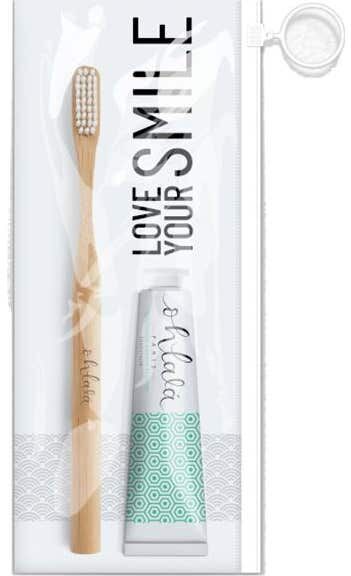 Ohlala Kit Travel Bamboo Toothbrush + Toothpaste Mint