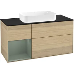 Villeroy & Boch Waschbeckenunterschrank Finion G29, Eckig Oak Veneer, 1200x603x501mm, mit Beleuchtung und SoftClosing
