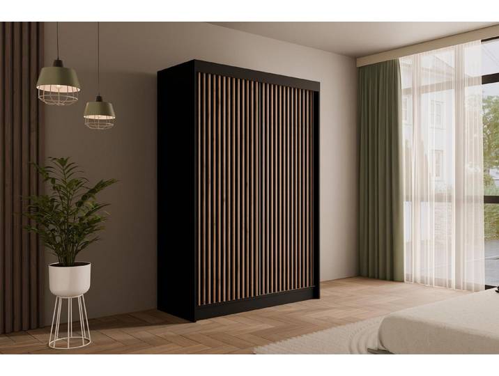 ALTDECOR Schiebetürenschrank VILANv2 (Kleiderschrank Garderobenschrank mit viel Stauraum Moderner Schrank) Vielseitiger Schwebetürenschrank Schlafzimmer Lamellen