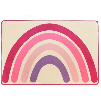 Kinderteppich "RAINBOW", pink, B:100cm H:5mm L:150cm, Polyamid, PRIMAFLOR-IDEEN IN TEXTIL, Teppiche, Kinderteppich, Kurzflor, Motiv Regenbogen, Kinderzimmer