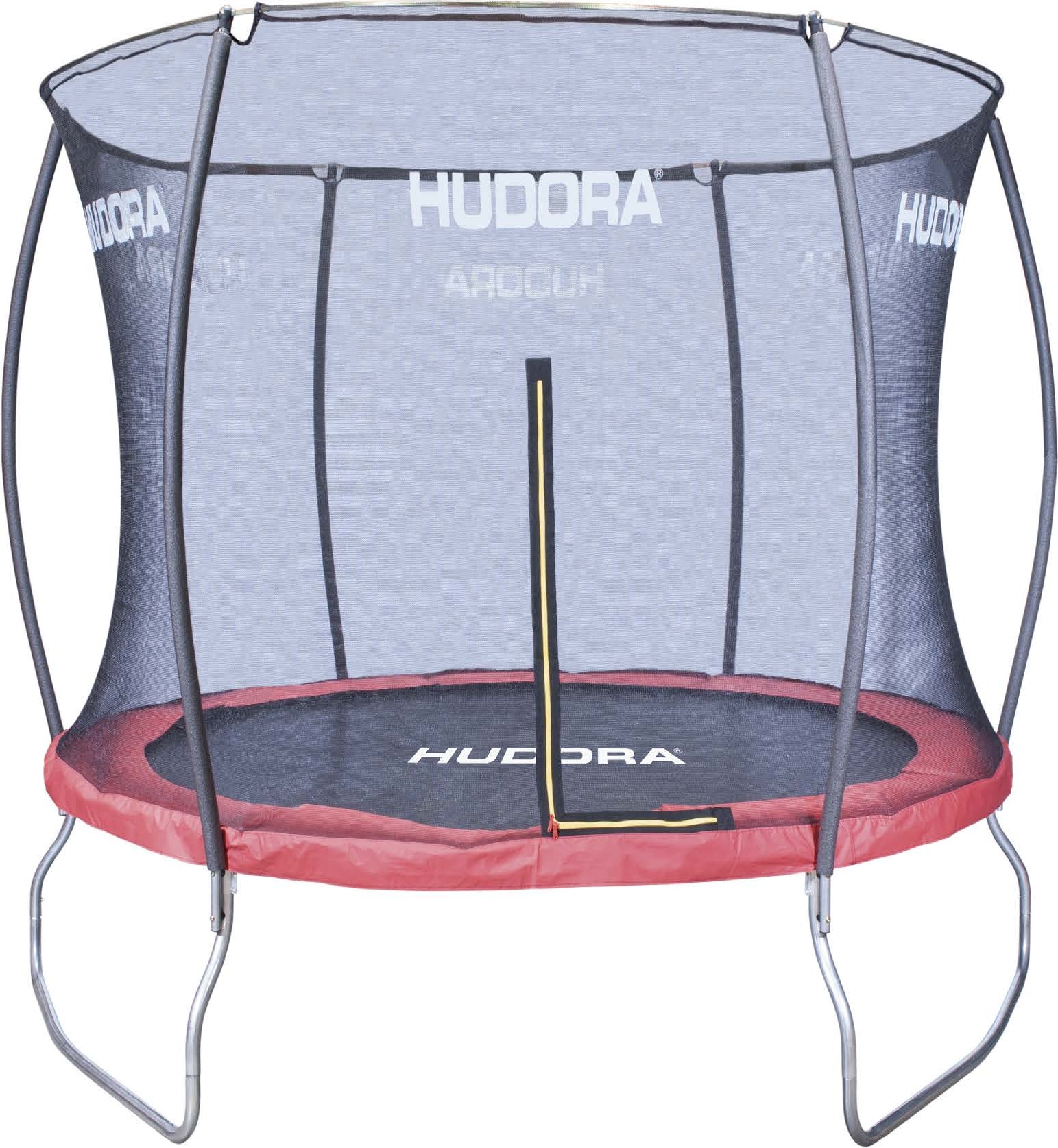 HUDORA Fantastic Trampolin, Trampolin Outdoor mit Sicherheitsnetz, Gartentrampolin für Kinder und Erwachsene, Mehrfarbig
