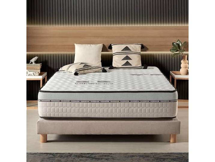 Naturalex - Visco-Carbone - Matratze 160x200 cm - Höhe 30 cm Kaltschaummatratze - Fest - Blue Latex Matratze mit Aktivkohle - Anti-Stress - 7 Zonen Matratze - Öko-Tex Zertifiziert