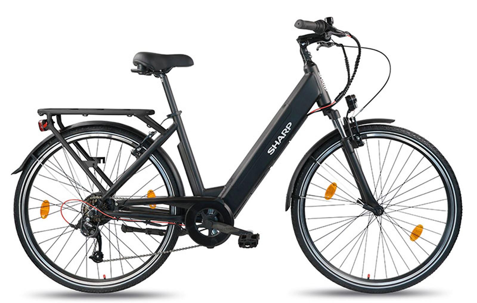 Sharp Urban Elektro-Citybike 10,4 Ah, 28 Zoll, schwarz