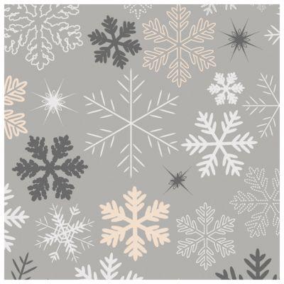Servietten Papstar ROYAL Collection Snowflakes, 3-lagig, 1/4 Falz, saugfähig, reißfest, B 330 x H 330 mm, Recyclingpapier, grau, 20 Stück