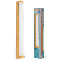 OSRAM Obris Tube Frost Glass Wandlampe & Spiegelleuchte fürs Badezimmer Click CCT Dimmbar 60CM IP44 Wood Decor - mit umschaltbarer Farbtemperatur