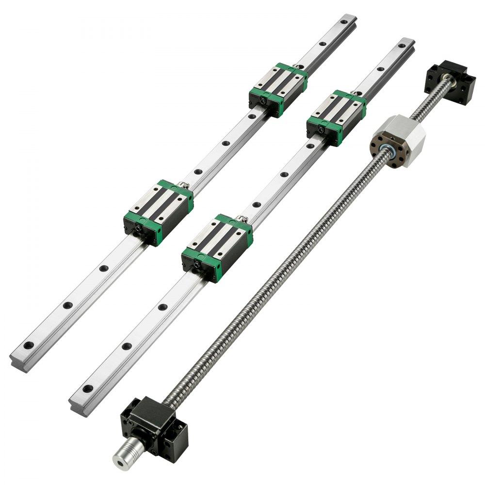 Lineare Führung HGR20, 1700 mm - 2 Schienen, 4 Blöcke, Kugelumlaufspindel