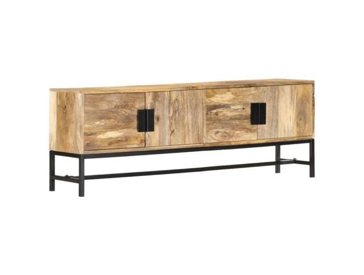 Meuble TV 140x30x50 cm Bois de manguier massif -QUT