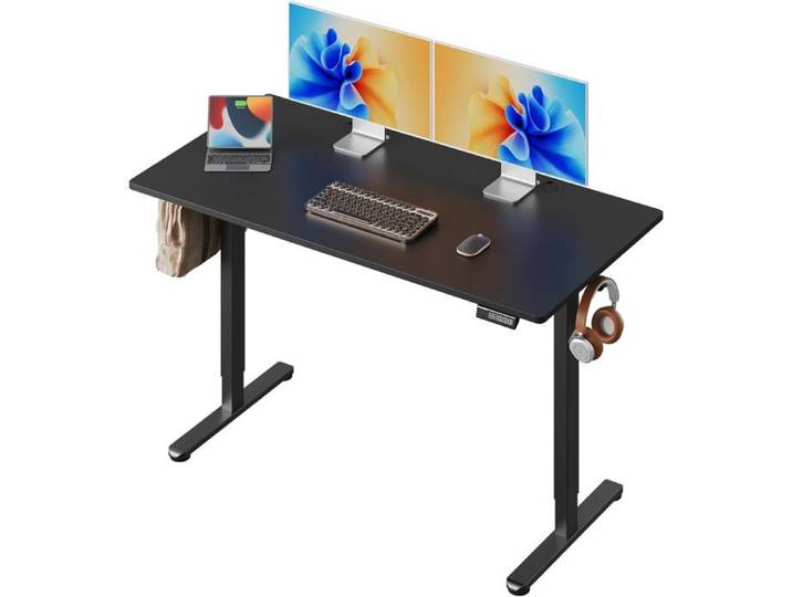 Bureau assis-debout - DEVAISE - Plateau 100×60 cm - Hauteur 72–118 cm - Moteur silencieux 3 mémoires