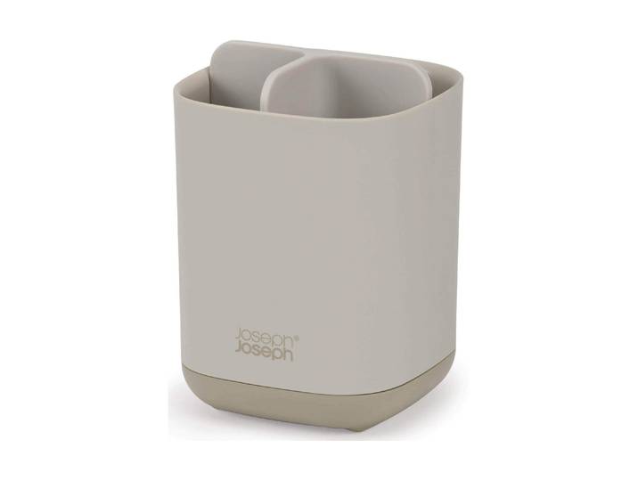 Zahnputzbecher JOSEPH JOSEPH EasyStore, Ecru , beige, B:9cm H:12,7cm L:9cm, Kunststoff, Zahnputzbecher, Zahnputzbecher