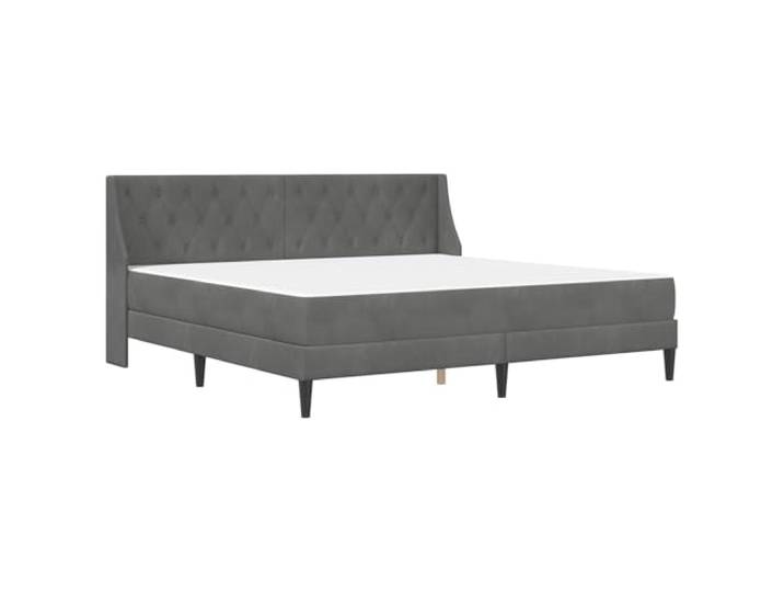 KTHLBRH Bett mit Matratze dunkelgrau 180 x 200 cm Samt Langlebiger Lattenrost, Unterbettraum, einfache Montage, Taschenfedern