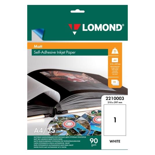 Lomond Self Adhesive Inkjet Photo Paper Matte A4, 25 sheets (A4, 25 Stk.) (2210003)