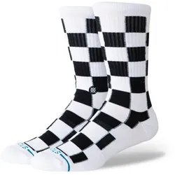 STANCE Unisex Socken - Dance Floor Crew, Logo, Crew Socken Weiß/Braun / 43-46