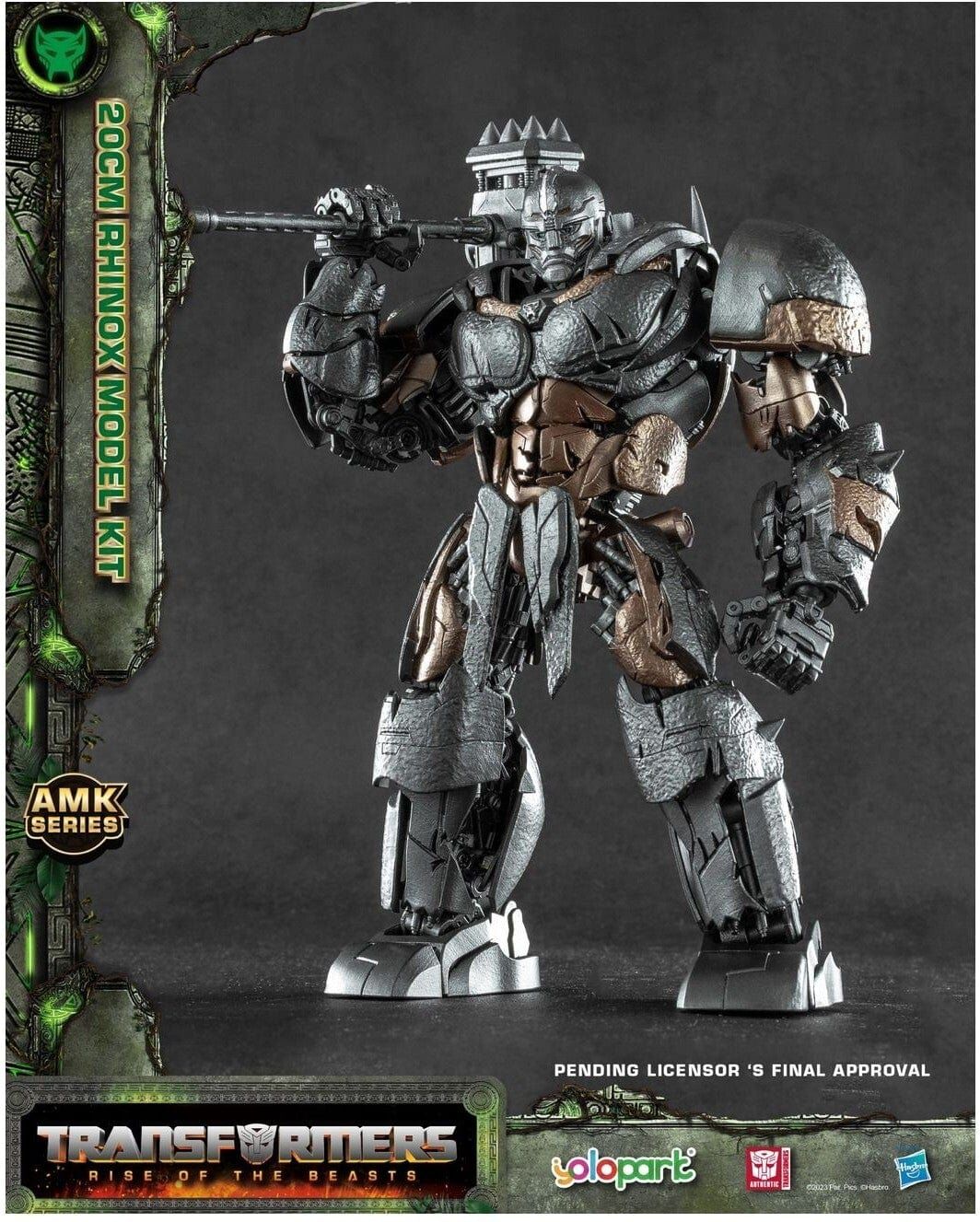YOLOPARK Transformers: Rise of the Beasts Rhinox 20cm Model Kit - 20cm Tall - 25 Points of Articulation - Ages 6 and Up - Transformers Action Figure