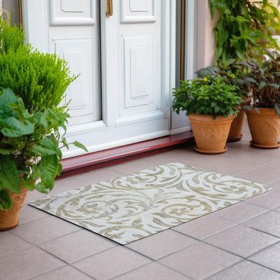 Addison Rugs Machine Washable Indoor/ Outdoor Chantille Floral Scroll Rug