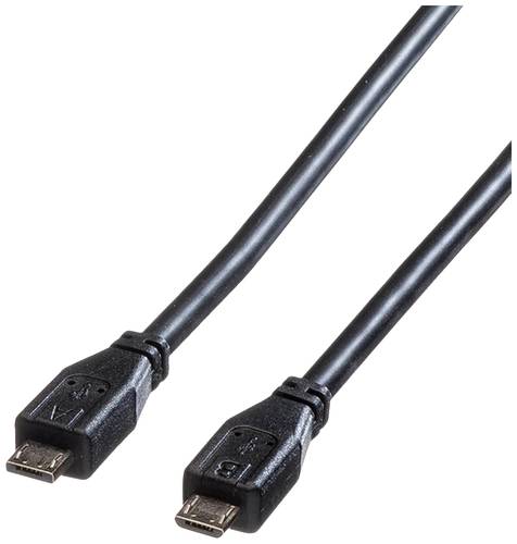 Roline USB-Kabel USB 2.0 USB-Micro-A Stecker, USB-Micro-B Stecker 1.80m Schwarz Geschirmt 11.02.8753