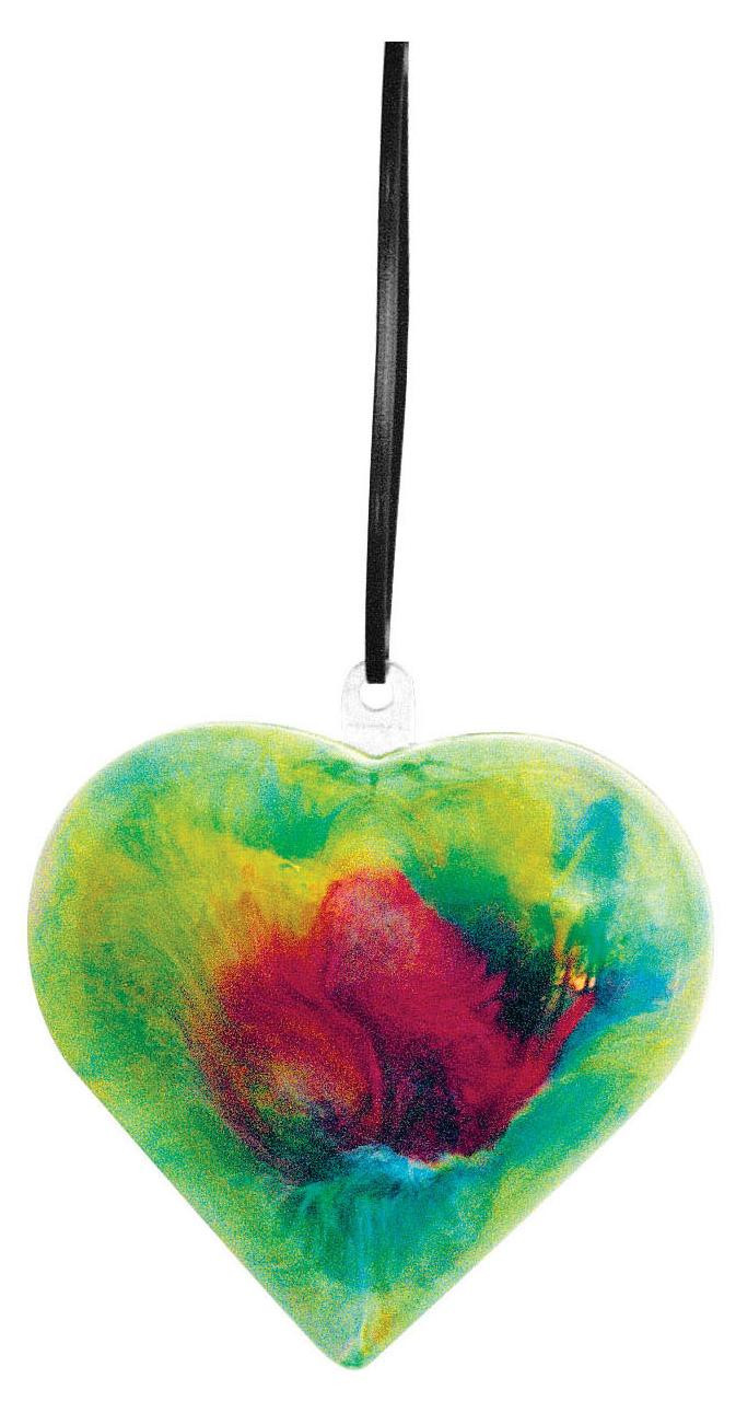 Colorations Transparant Hart Ornament, Set van 12 stuks