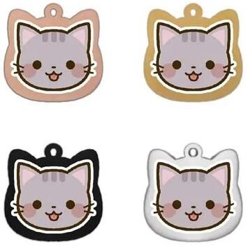Uplifted Finds Cute Personalized Stainless Steel Cat Name Tags With Colored Pattern 3 black