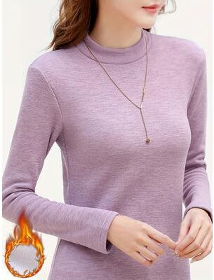 Modern Mode Marketplace Solid Color Mock Neck T Shirt Casual Long Sleeve T Shirt For Spring & Fall Women's Clothing Solid Color Mock Neck T Shirt Casual Long Sleeve T Shirt For Spring & Fall Women's Clothing Green XL