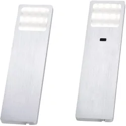 LED-Unterbauleuchten, 2er Set, warmweiße Lichtfarbe, modern, aluminium