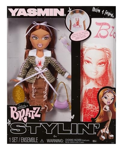 Bratz Stylin' Yasmin Modepop met Aanpasbaar T-shirt en Accessoires