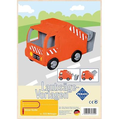 PEBARO 353S - Laubsägevorlage Müllwagen, 1 Platte, Größe DIN A4