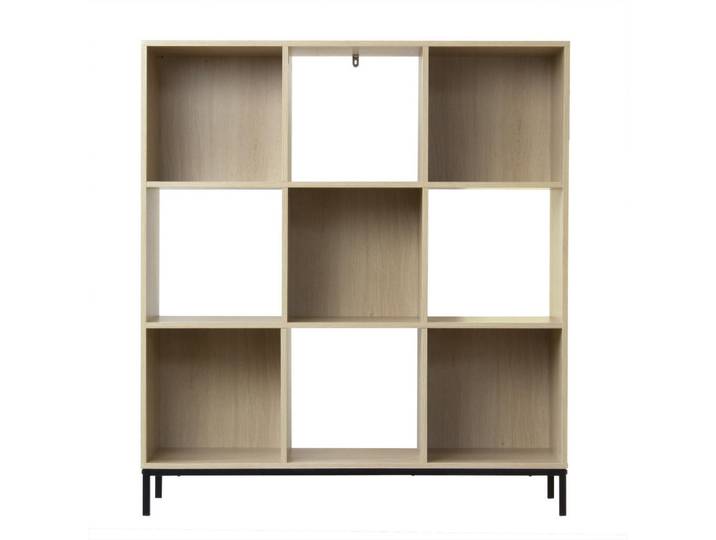 Calicosy Regal mit 9 Fächern und Metallfüßen, Apfelbaumfarben, Holzwerkstoff, 29.8x103.3x93.5 cm, Wohnzimmer, Regal, Bücherregale