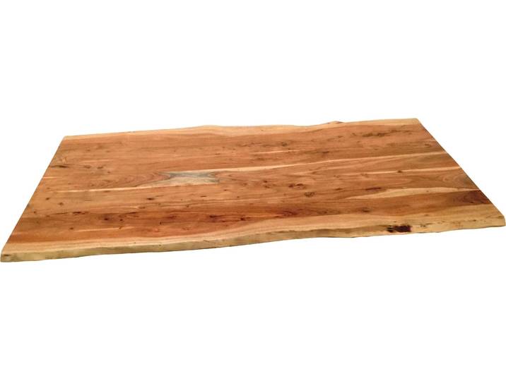 Tischplatte SIT Nantes Akazie Massivholz Platte mit Baumkante & Unikat-Charakter , beige (natur), B:180cm H:4cm T:90cm, Massivholz, Tischplatten, Tischplatte, Massive Akazie mit Baumkante wie gewachsen & Unikat-Optik