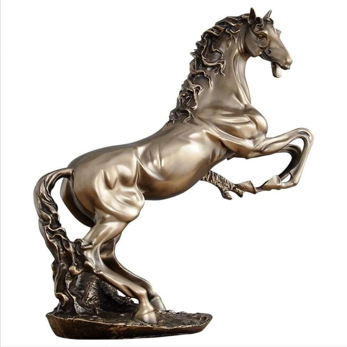 Bronskleurig abstract paard beeldje van hars voor huisdecoratie