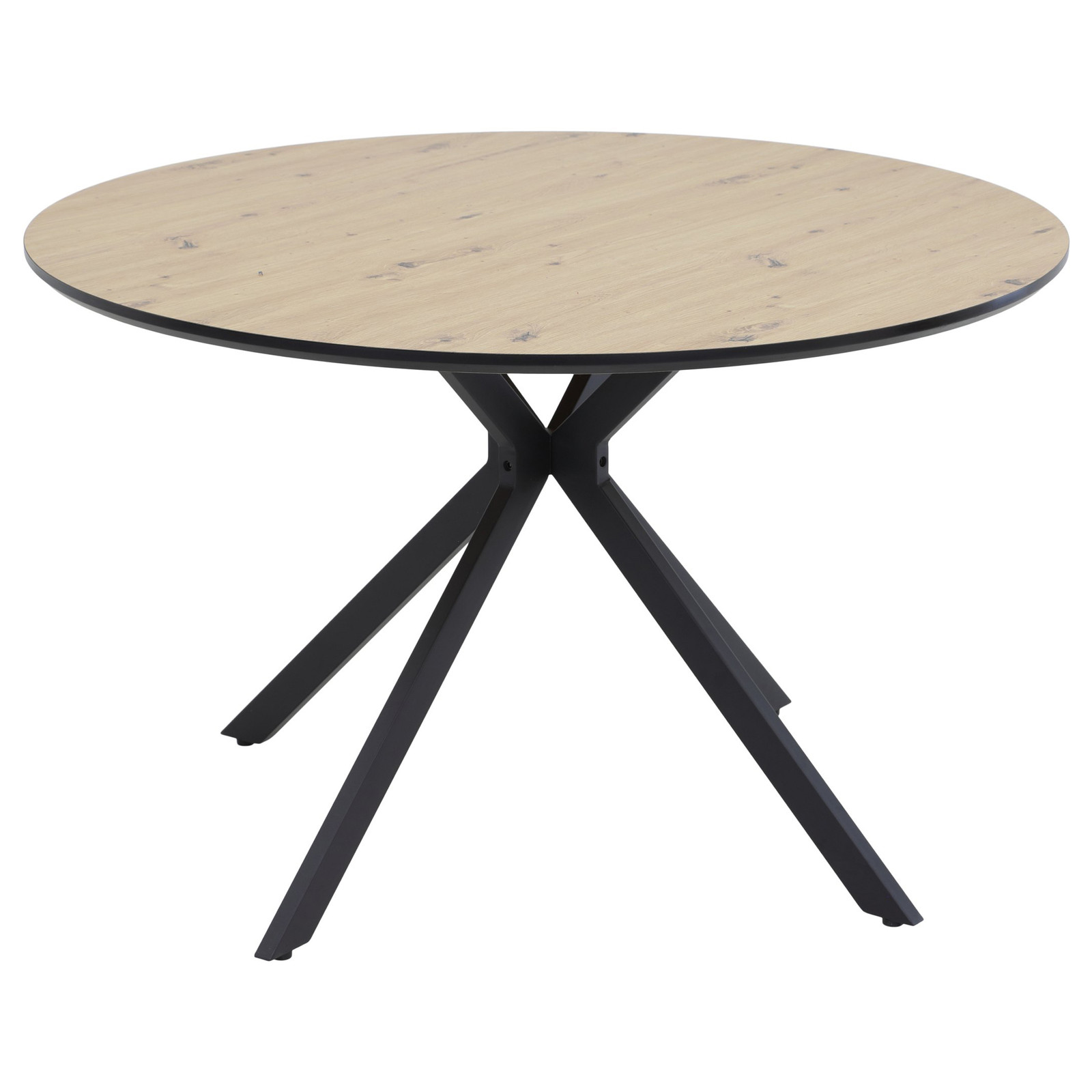 home24 Eettafel Kindu, ronde moderne eettafel in bruin, Diameter: 120 cm