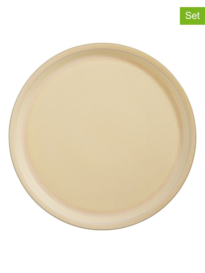 OYOY living design 2er-Set: Speiseteller "Yuka" in Beige - Ø 27 cm - onesize