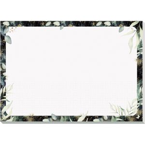 Sigel Schreibunterlage Jolie Glamorous Leaves, mehrfarbig, Papier, blanko, 30 Blatt, 42 x 29,7 cm