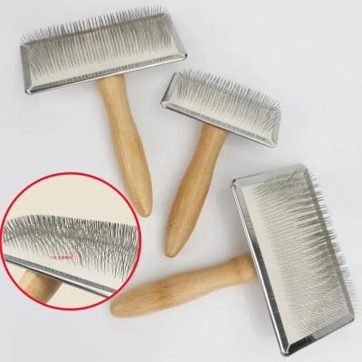 Inspired Finds Solid Wood Stainless Steel Pet Grooming Comb For Dogs & Cats wooden 3.46in