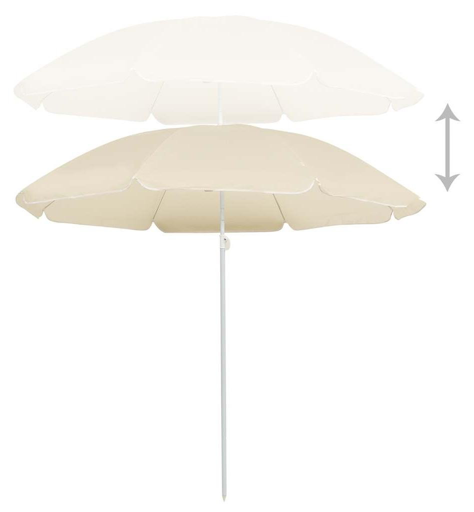 vidaXL Parasol met stalen mast, zandkleurig, 180 cm