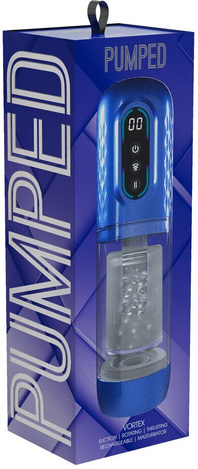 Pumped Vortex - Suction Rotation and Thrusting Masturbator Pump - Metallic Blue