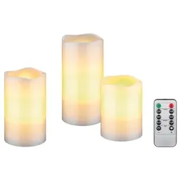 goobay 3er-Set LED-Kerzen Echtwachs 28