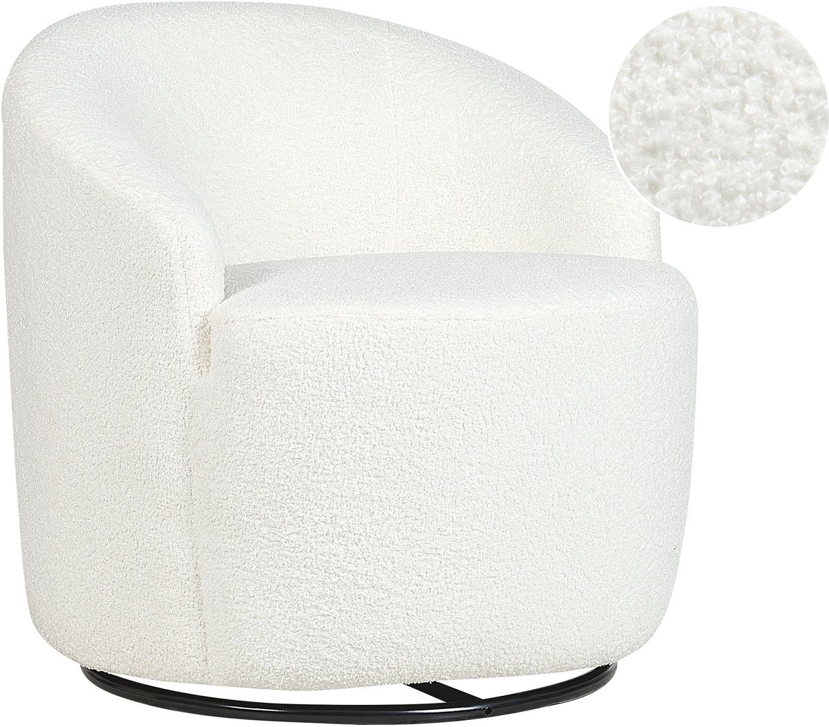DAVIK Retro Lounge Fauteuil - Off-white - Polyester