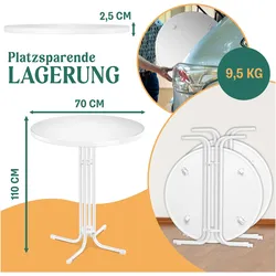 Kesser, Bartisch, Gastro Stehtisch klappbar Gastronomie Bistrotisch rund (70 x 110 cm)
