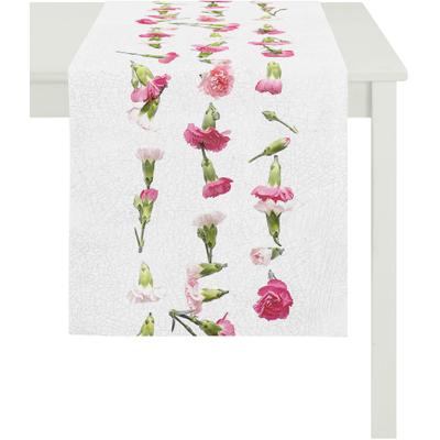 Tischläufer APELT "3941 SUMMER GARDEN, Sommerdeko, Sommer", rosa (weiß, rosa), B:40cm L:140cm, Baumwolle, Tischdecken
