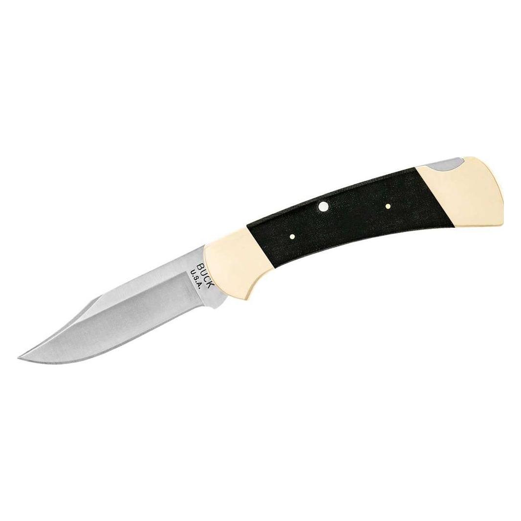 Buck Vintage Tribute, 440C rostfreier Stahl, Back Lock, Black Micarta Griffschale (7.60 cm) (825911)