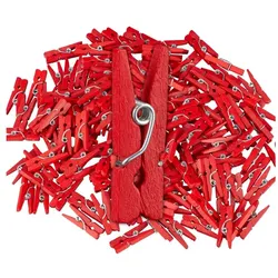 Relaxdays Mini Holzklammern 400er Set Rot