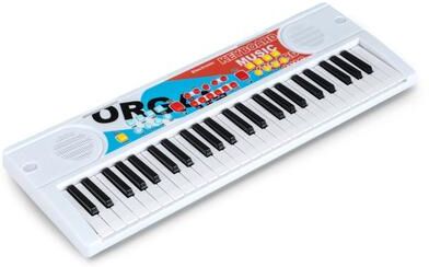 Costway Kids Piano Keyboard 49 Keys Portable Electric Keyboard Piano with 8 Rhythms 8 Tones-White