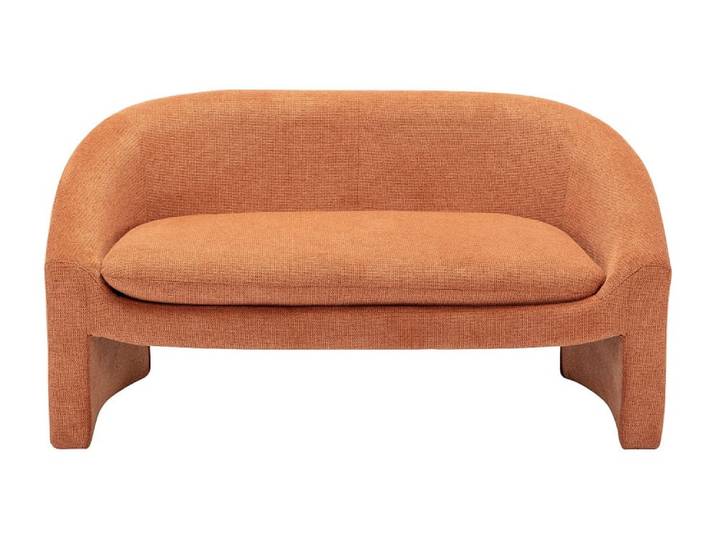 Canapé fixe polyester 2 places terracotta