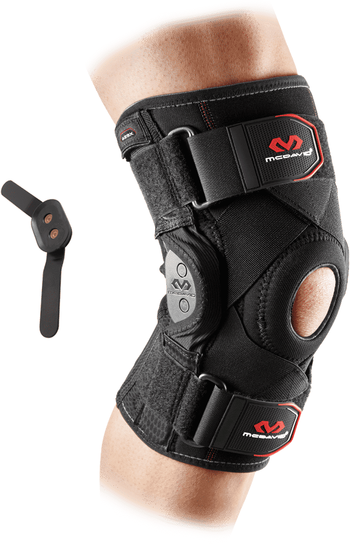 McDavid Knee Support Brace 429X With Polycentric Hinges And Cross Straps  -polvituki pitkittäistuilla ja ristihihnoilla - XL (40,6-44,5 cm)