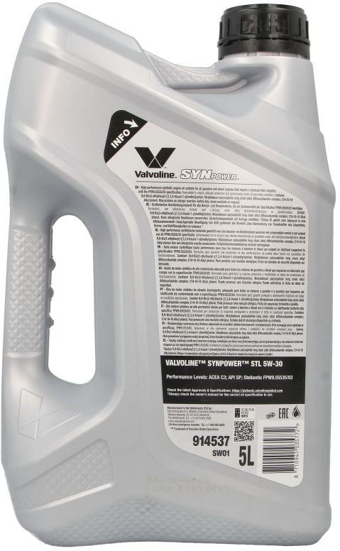 Motoröl VALVOLINE SYNPOWER STL 5W30 5L