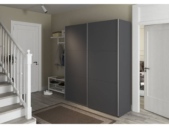 Schwebetürenschrank Aurelio 175cm Grau/Graumetallic Classic
