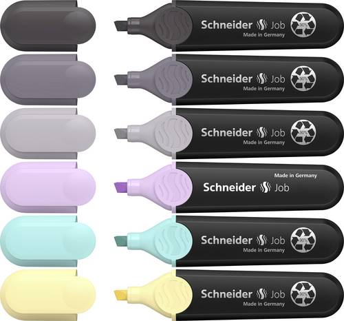 Schneider Schreibgeräte Textmarker Textmarker Job Pastell (grau) Karton-Etui 6 Stück sortiert 115099 1 mm, 5mm 6St.