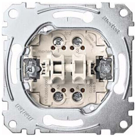 Merten Double bouton-poussoir insert 2S 1 pôle 10A 250V AC MEG3055-0000 (MEG3055-0000)