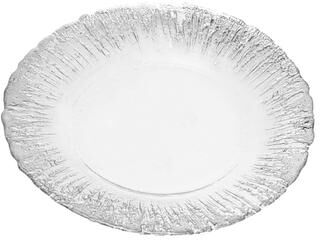 "Alice Pazkus Set Of Four 13"" Chargers With Flashy Silver Design"