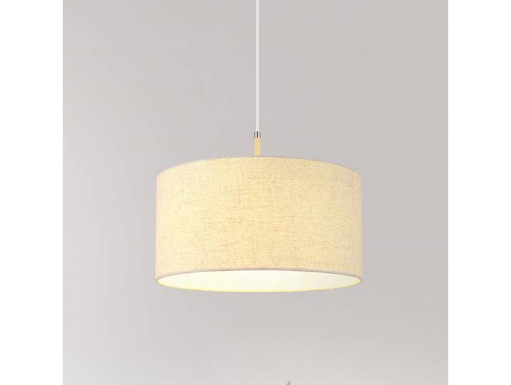 Suspension Deleon Ø 40cm Argenté/Beige 1 Tissé à plat E27